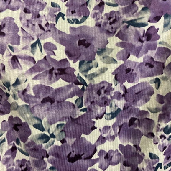 VETIOR Womens Cap Sleeve Square Neck Floral Sun
Dress; Purple & White; Size: XL - Picture 7 of 10